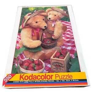Kodak Kodacolor Puzzle Vintage Strawberry Teddy Bears 550 Pcs Jigsaw Puzzle USA